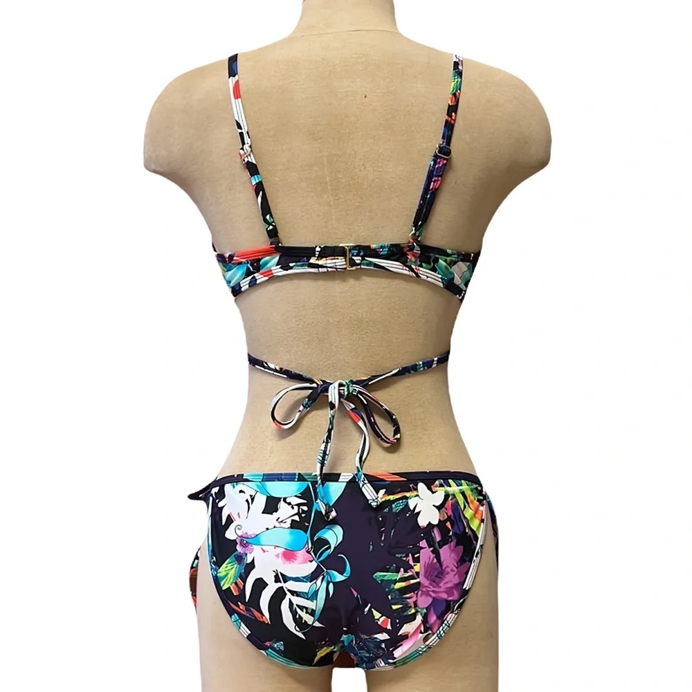 Express Bikini Swimsuit Swim Floral Mesh S Small M Medium New